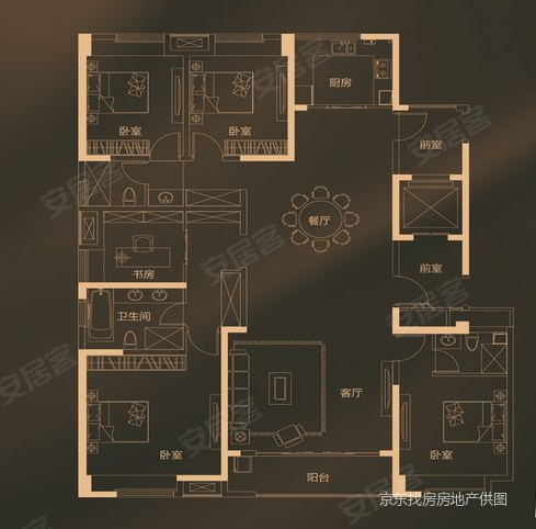 绿地中央广场六期仕府名郡5室2厅3卫217㎡南北200万