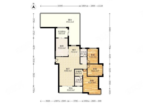 光明港北岸次新社区,融侨物业高端社区首融府带露台!三房两厅!