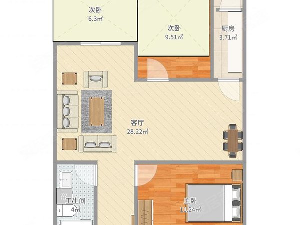 青岛城阳农业大学城阳翰林苑押一付一 农大 水悦城 电梯房 无中阶 拎包入住出租房源真实图片