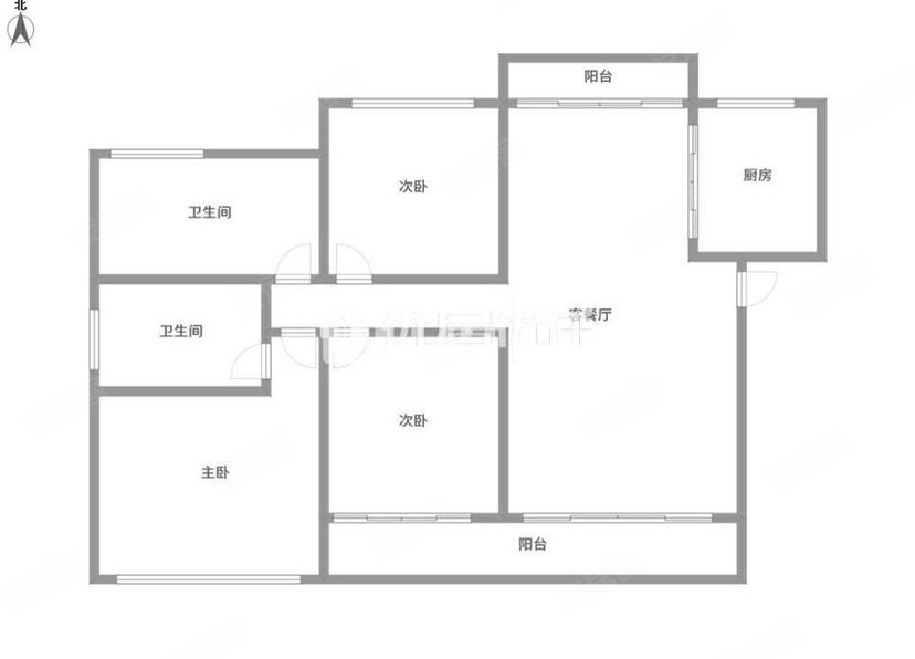 枫林蓝岸3室2厅2卫126.41㎡南北126万