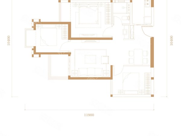 昆明西山前卫营金地九樾金地九樾 3室2厅1卫 92平 电梯房出租房源真实