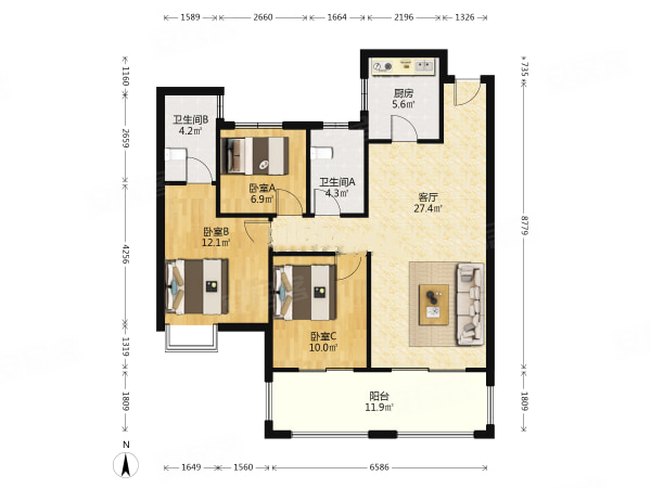 明升壹城一期小高层满五省个税位置好楼层好