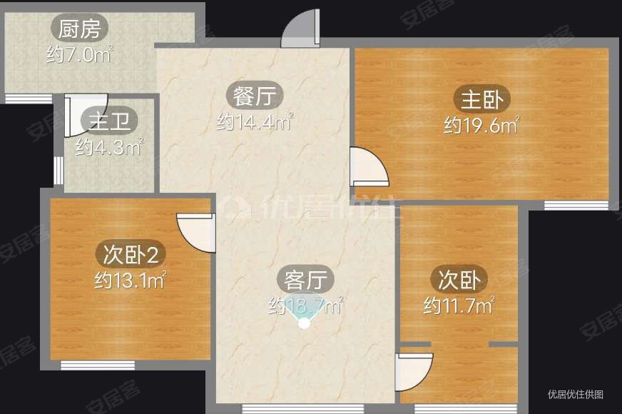 桃香苑3室2厅1卫81㎡南北85万