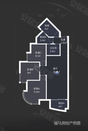 富力顺意花园3室2厅1卫97㎡东南400万