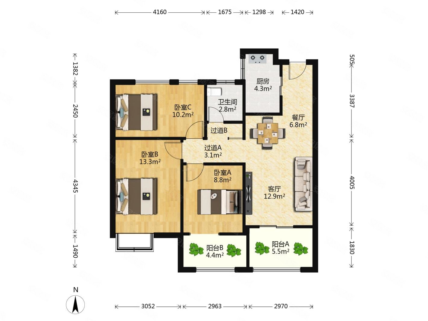 侨福精装自住三房,特别诚心卖!想尽快卖掉,装修保养的很好