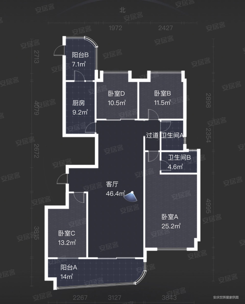 碧桂园1号公园4室2厅2卫177㎡南北97.5万