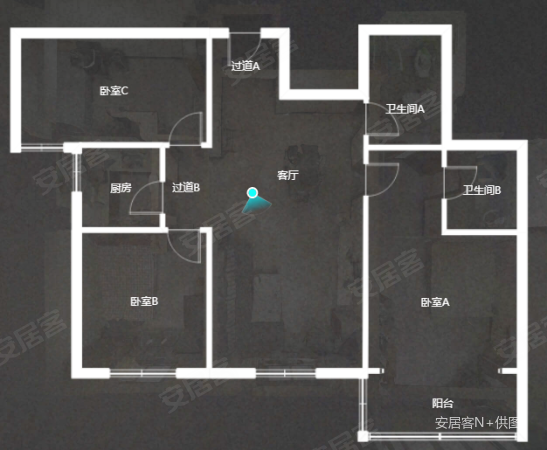 中城国际心岛公寓3室2厅2卫137㎡南130万