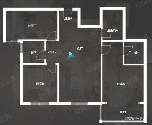 中城国际心岛公寓3室2厅2卫137㎡南130万