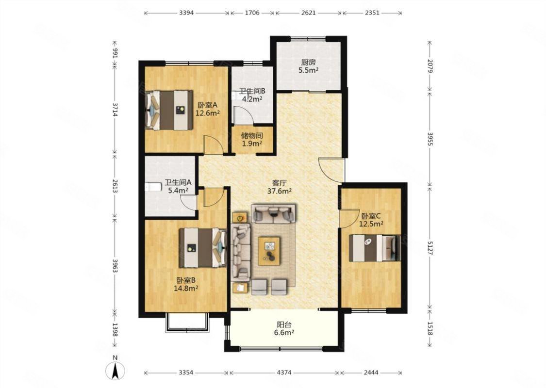 湖畔嘉苑134平米146万可议钥匙已委托随时看房