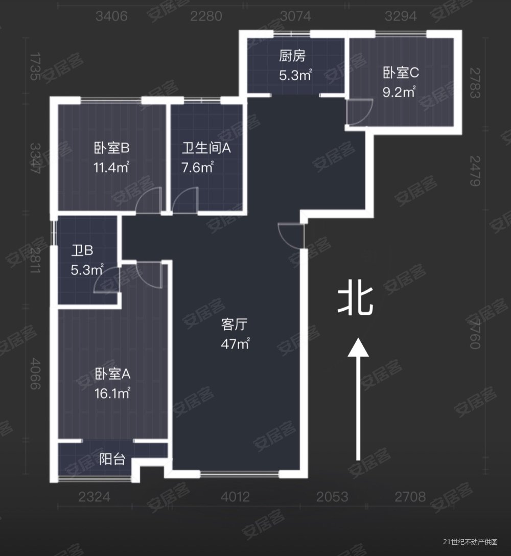 维多利亚时代海德园3室2厅2卫139㎡南北205万