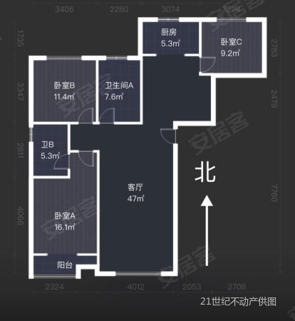 维多利亚时代海德园3室2厅2卫139㎡南北205万