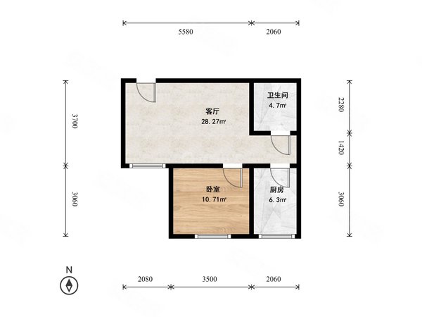 【多图】京铁潞园,八通轻轨沿线租房,整租 通州北苑 京铁潞园 1室1厅