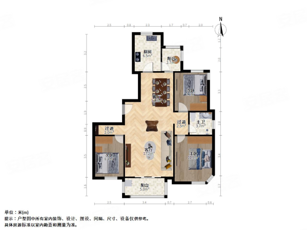 碧云新天地家园(三期)3室2厅1卫120.29㎡南北998万