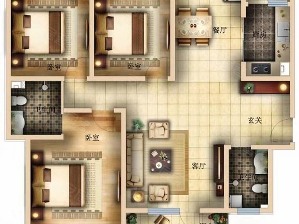 台州温岭横峰翠语华庭翠语华庭 4室2厅2卫 精装修 电梯房 南北通透包物业车位出租房源真实图片