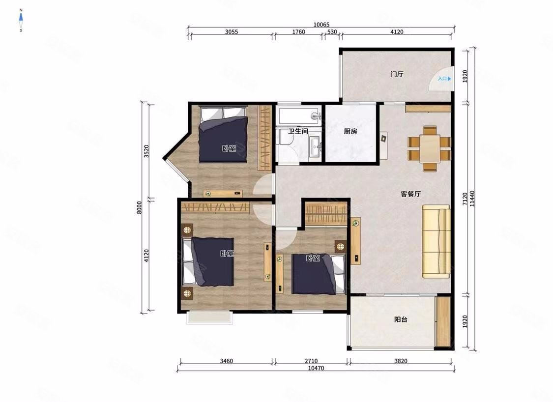地铁8号线葛洲坝旁川大文星花园精装套三送家具家电可议价
