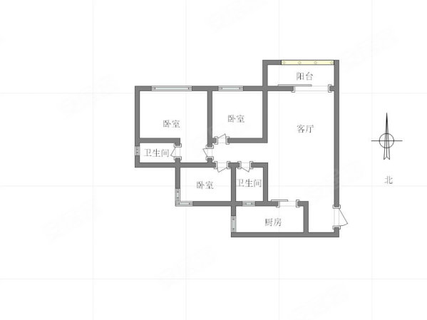 富州新城兰亭3室2厅2卫92.06㎡北132万