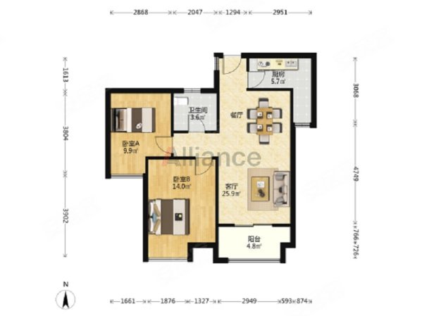 市政府板块 业主自住精装两房 方正户型 价格可聊 急售,典雅花园二手