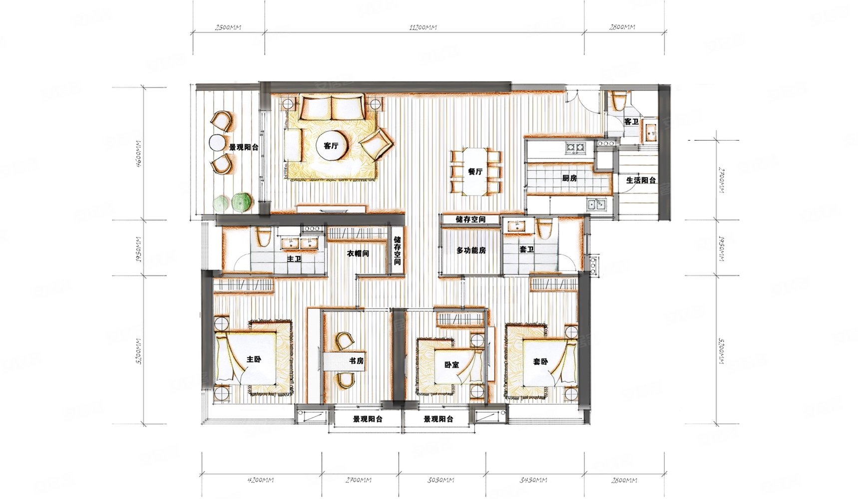 西关海望江四房大平层