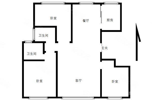 承德世纪城二区3室2厅2卫140㎡南北175万