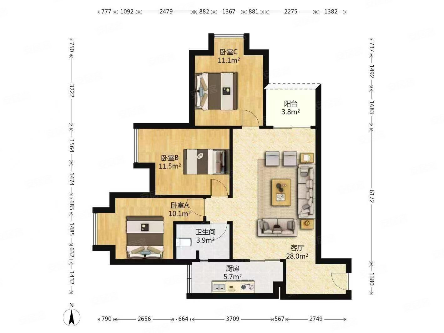 香漫溪岸3室清水房出售