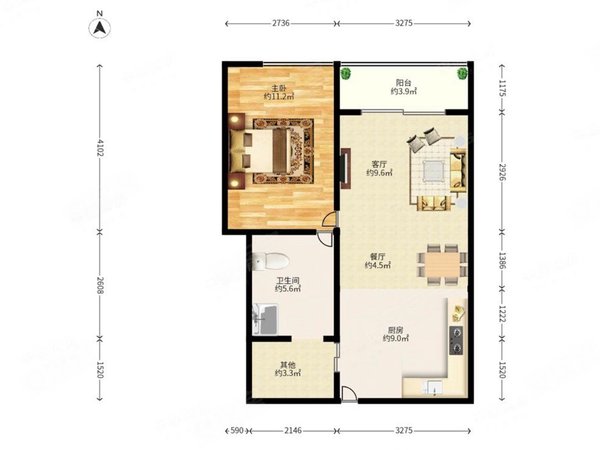 深圳福田香蜜湖深业中城深业中城精装一房一厅 看香蜜公园景观 温馨