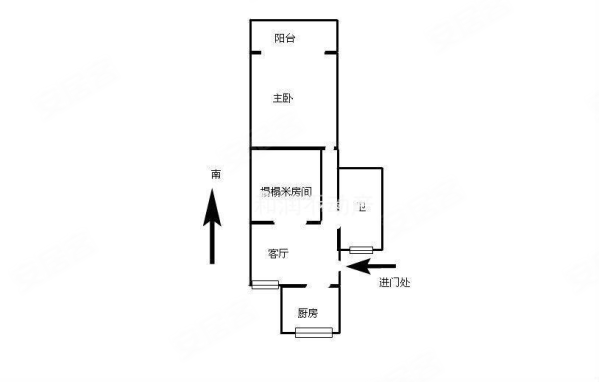 华泾五村1室1厅1卫57.56㎡南北288万