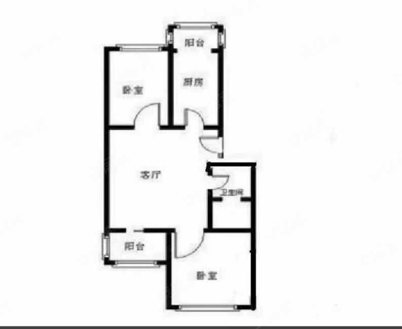 玉泉路11号院2室1厅1卫64.3㎡南北308万