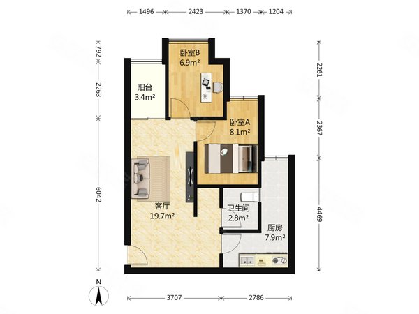 重庆沙坪坝大学城龙湖u城11组团龙湖u城 精装两房 实惠价出租 次新
