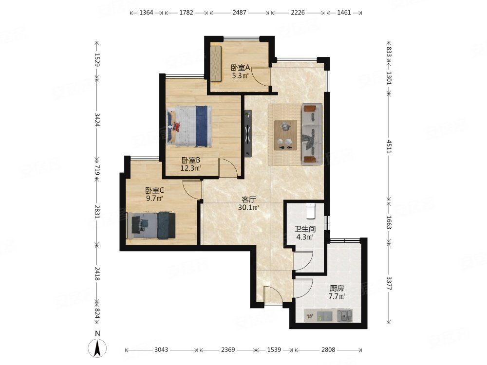 融汇温泉城童话里e区二手房,109万,3室2厅,1卫,84平米-重庆安居客