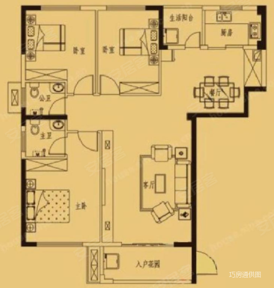 百捷中央墅府3室2厅2卫120.26㎡南192万