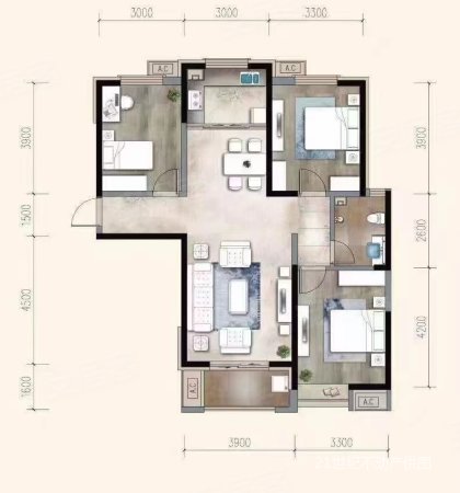 维多利亚翠景园3室2厅1卫121㎡南北200万