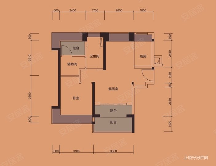 华发悦府2室2厅1卫71.51㎡西南310万