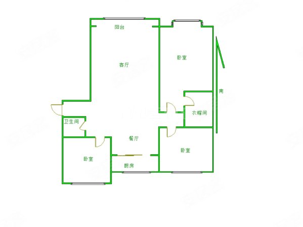 衡达丁香河畔3室2厅1卫118㎡南北135万