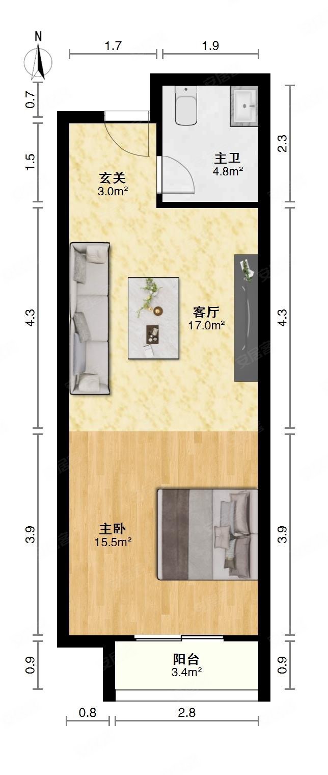 光谷青年城 朝南精致带天然气小户型 价格可谈