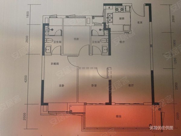 楚天都市壹号院3室2厅2卫98㎡南北62万