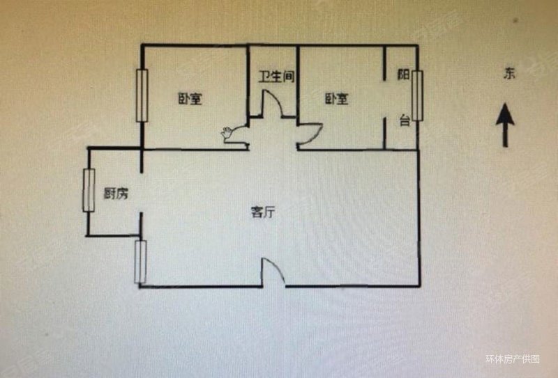 新建路西段2号院2室1厅1卫57㎡南北14万