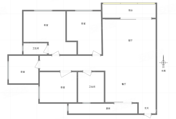 长嘉汇汇璟3室2厅2卫146㎡南329.6万