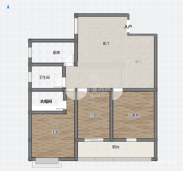 万和城3室2厅2卫80㎡南64万