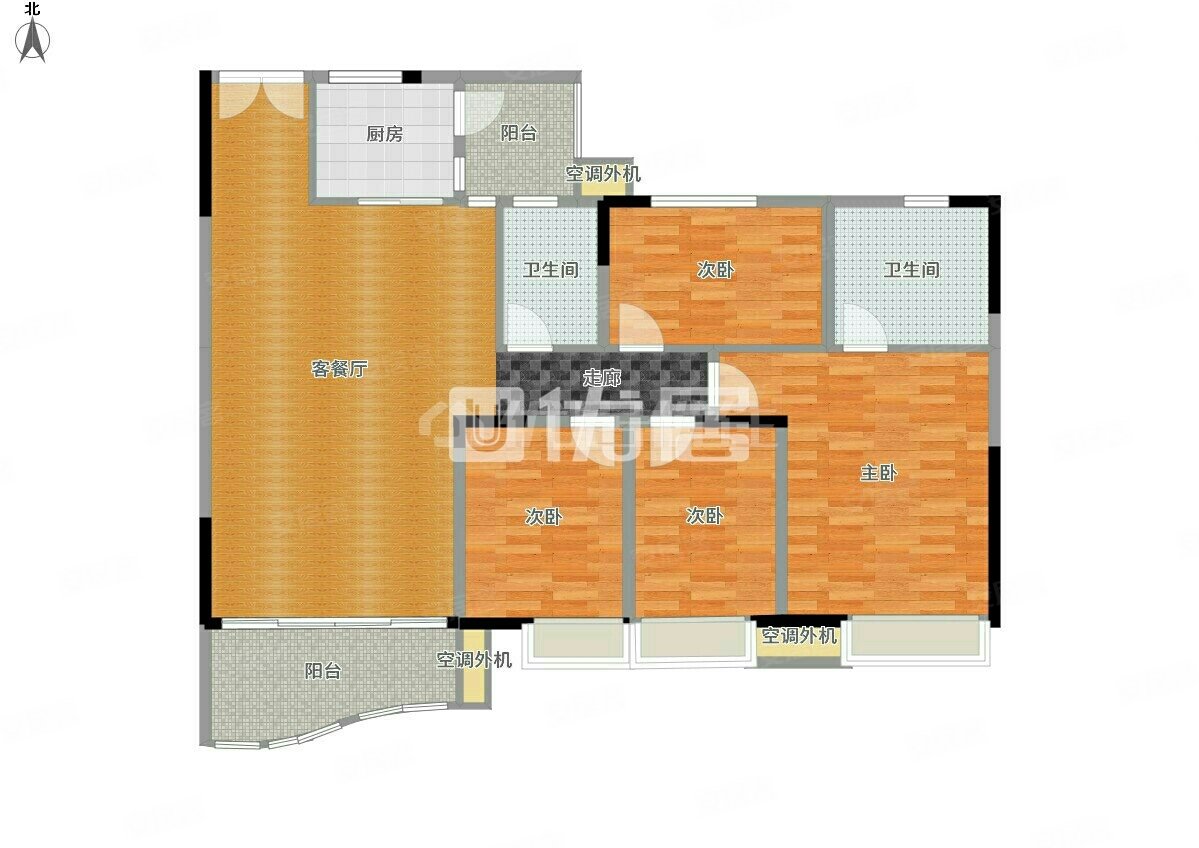 户型方正 采光好,蓝山上城二手房,255万,4室2厅,2卫,140平米-南宁安居