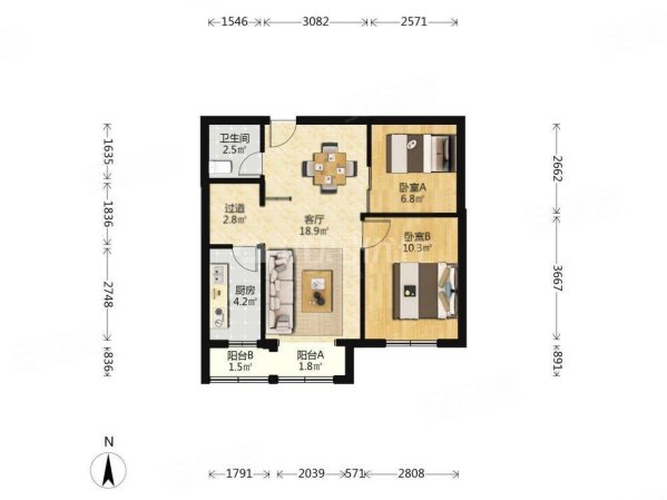 明悦湾2室1厅1卫74.92㎡南230万