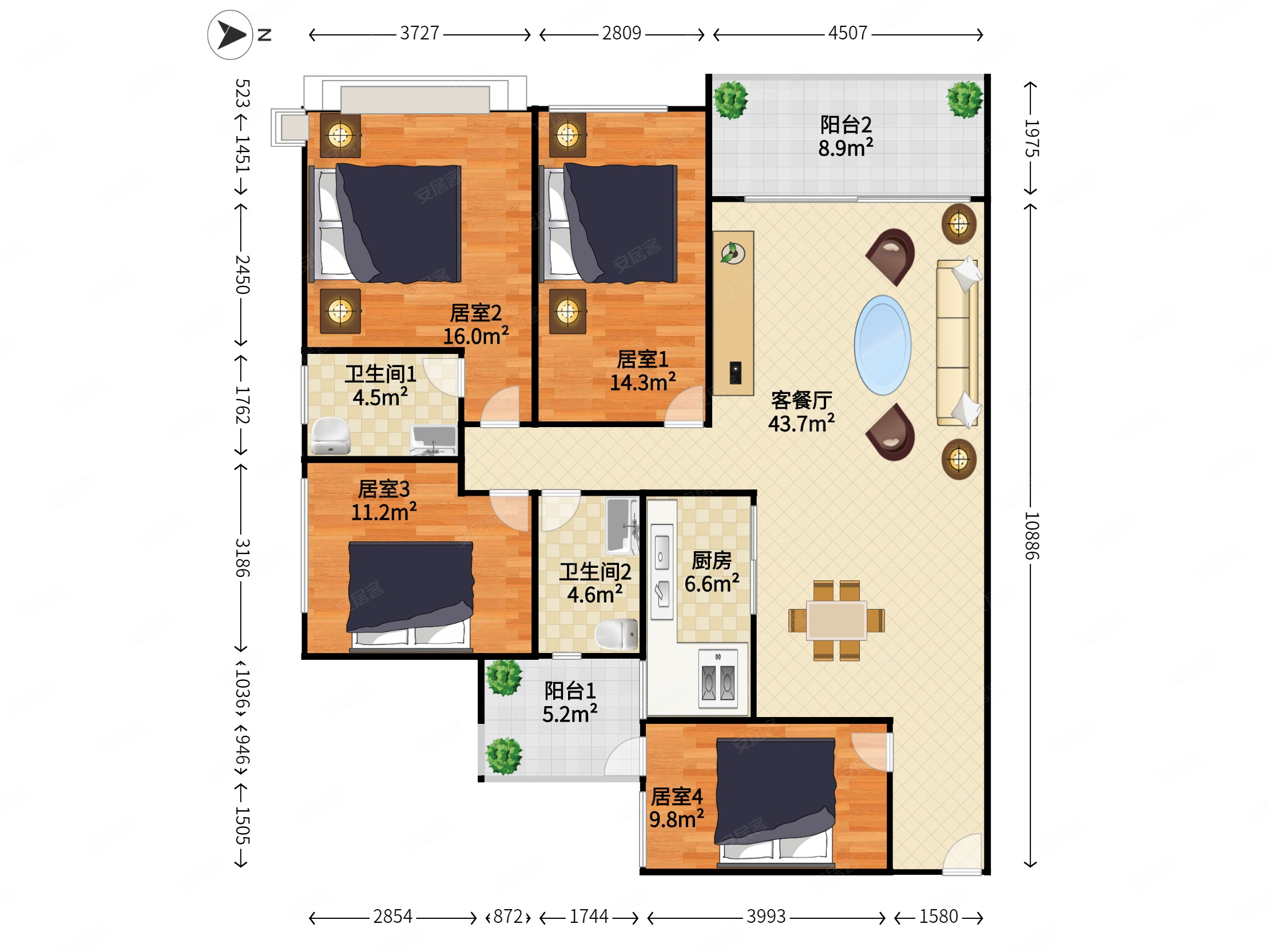 指导价卖坪盐通道地铁14号线看湖景天峦湖4房满五朝南