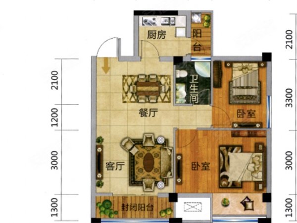 【多图】中颐海伦堡御院,桥南租房,海伦堡御院 精装两房家私齐 干净