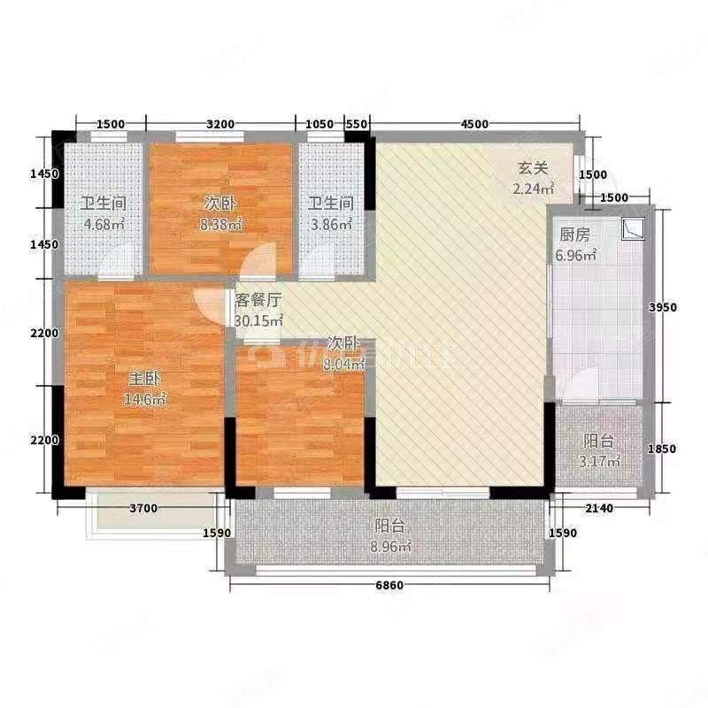 书香学庄3室2厅2卫125㎡西南49万