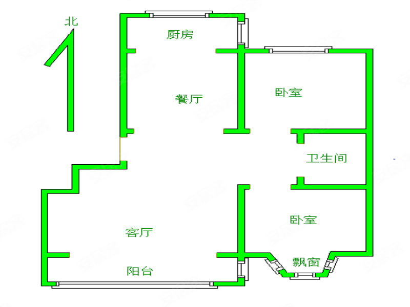 华馨园2室2厅1卫103㎡南北135万