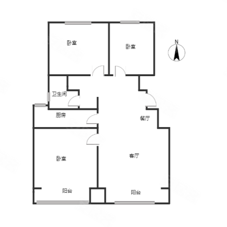 学府澜湾(二期)3室2厅1卫93㎡南北80万