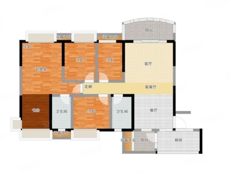 福悦名居5室2厅2卫174㎡南北68.8万