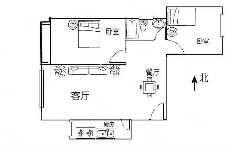 七彩云南古滇名城繁花里2室2厅1卫85㎡南72万