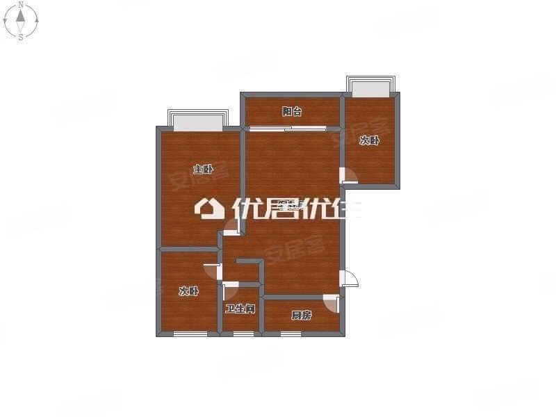 好和家园3室2厅1卫94.8㎡南北60万