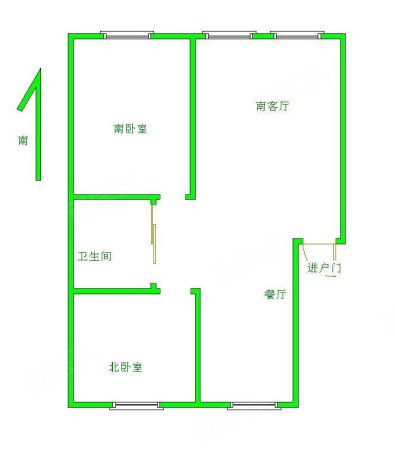 万泉欧博城2室2厅1卫105㎡南北62万