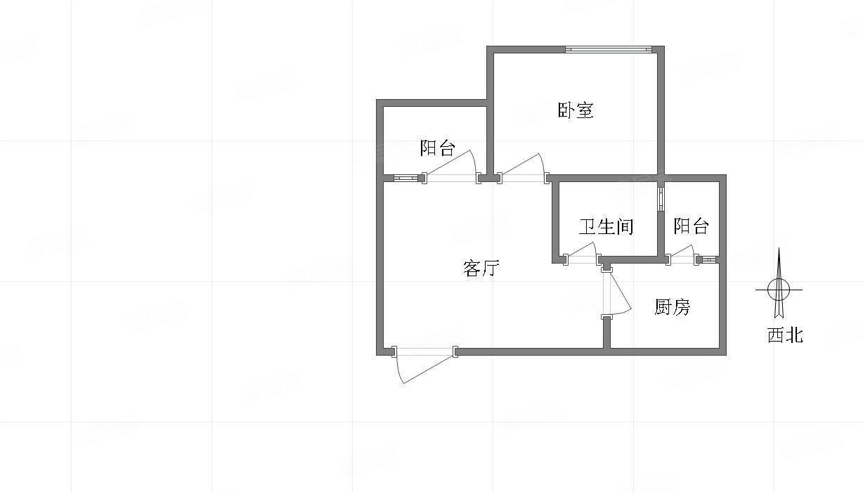 云水苑1室1厅1卫46㎡南北30万